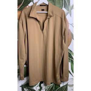 Tiger Woods Pullover Mens XL 1/4 Zip TW Collection Golf Tech Brown Long Sleeve
